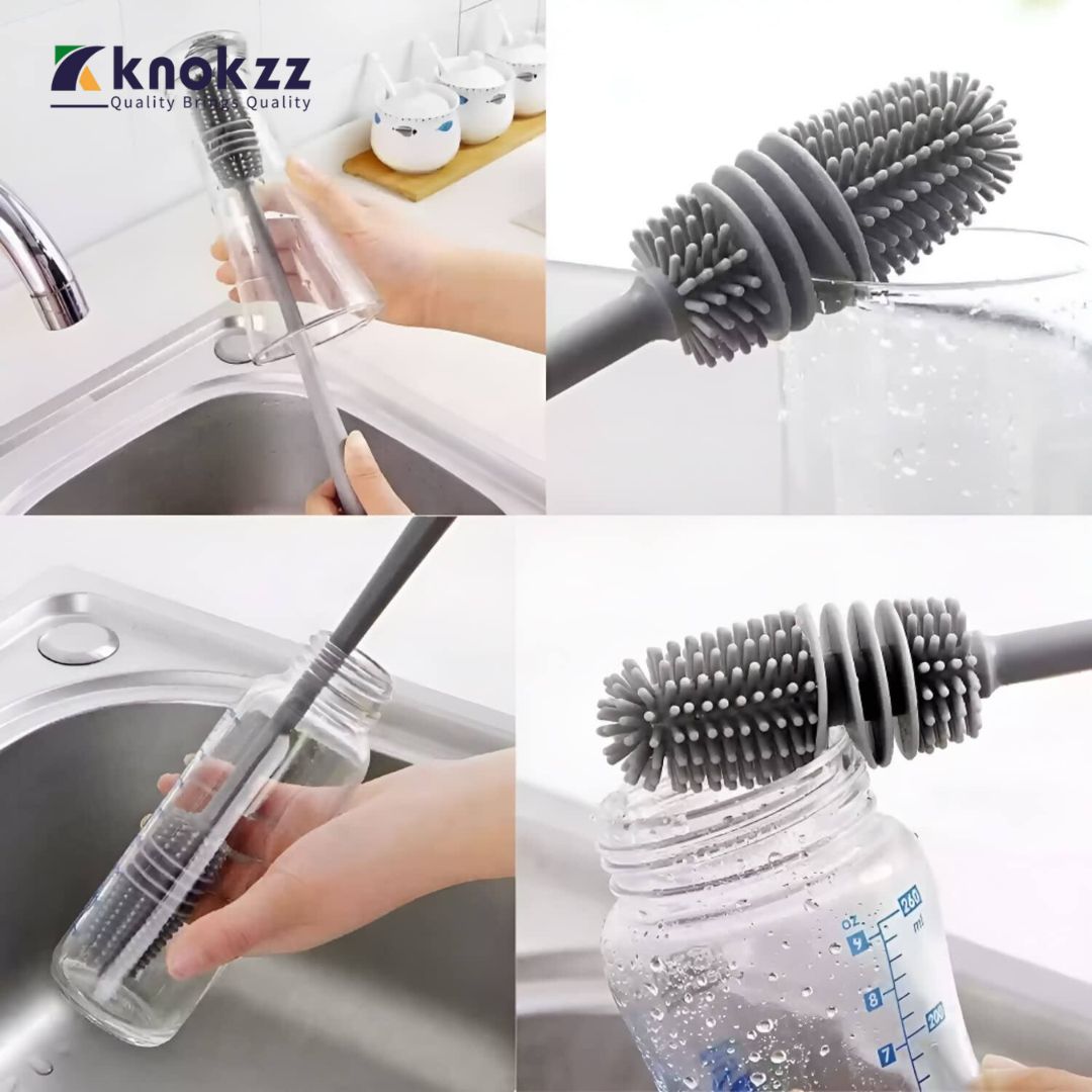 Silicone Bottle Brush With Long Handle Glass Cleaner For Vase
