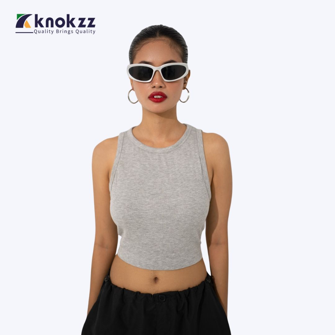 Women Slim Fit Solid Black Tank Tops