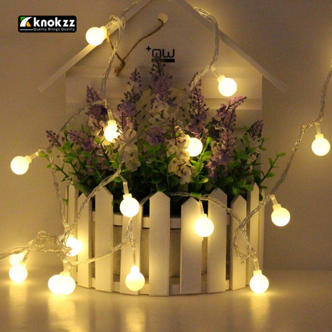 Warm White Snow Ball Fairy Lights