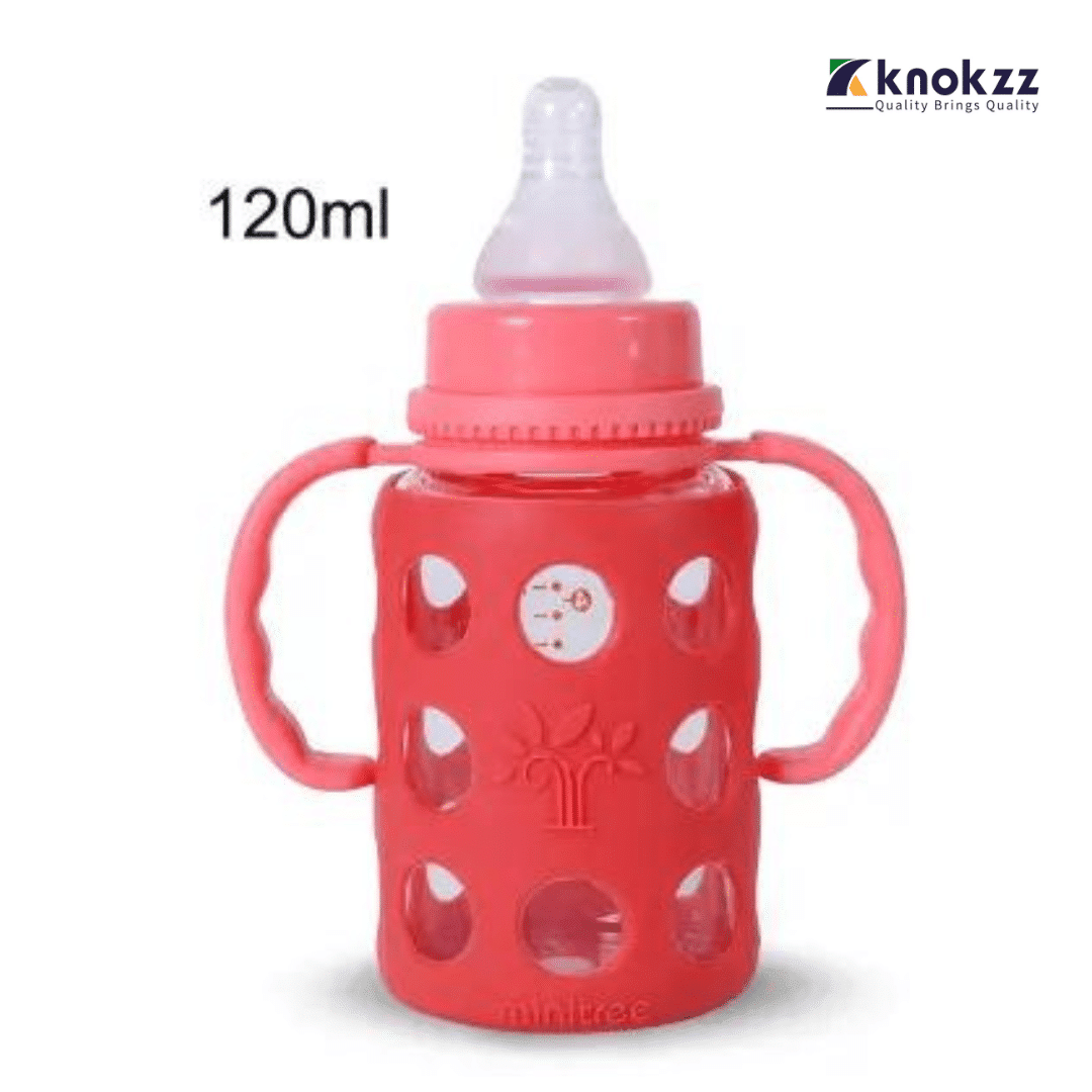 Baby Glass Feeder 120 ml40z (Silicon Cover)