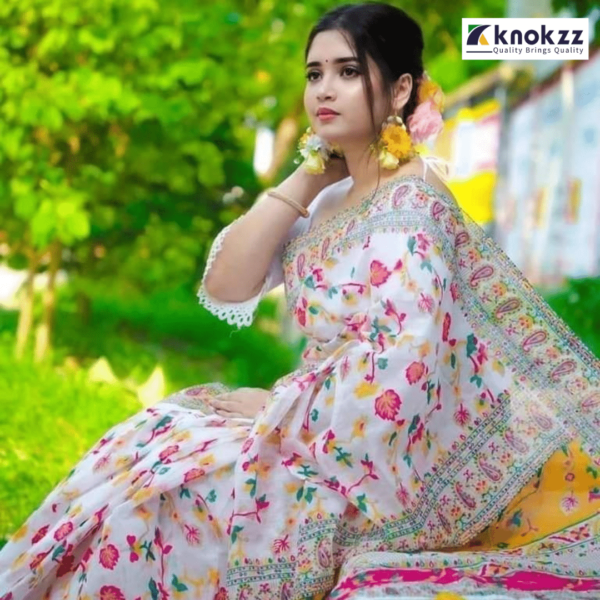 Multicolor Skin Print Sari For Women Tangail